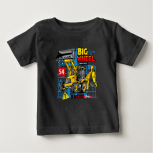 Big Wheel Backhoe Excavator Heavy Equipment Baby T-Shirt