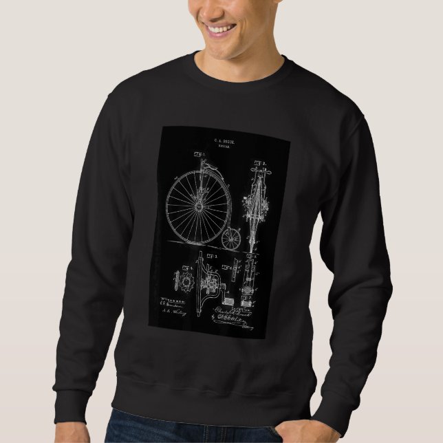 Big Wheel Bicycle High Wheel Ordinary Wheeler Vict Sweatshirt (Front)