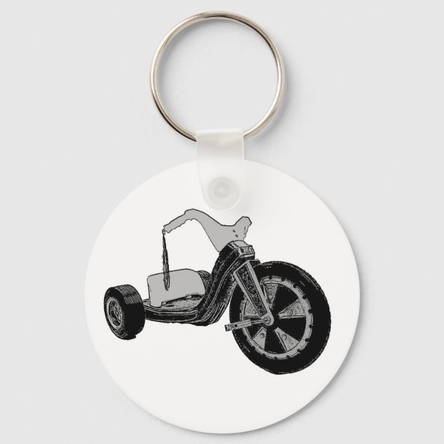 Big Wheel Black & White Keychain (Front)