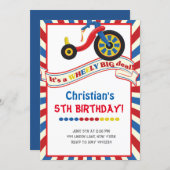 Big Wheel Boy Birthday Party Invitations (Front/Back)