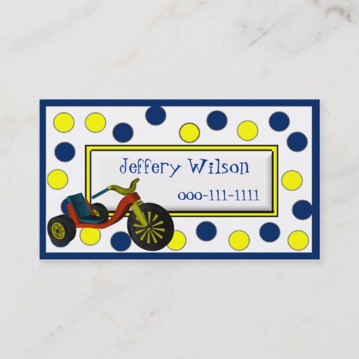 Customizable Big Wheel Childrens Calling Card Business Card Template
