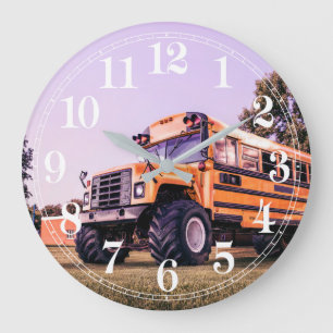 Big Wheel School Bus Large Clock