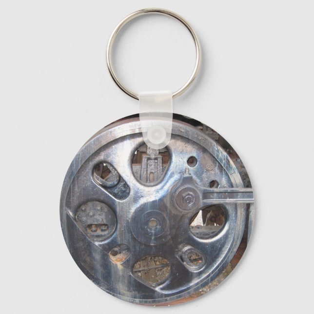 Big Wheels Keep on Turnin' Railroad Engine Keychain (Front)