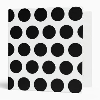 Big White and Black Polka Dots 3 Ring Binder