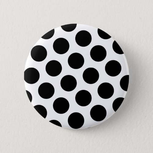 Big White and Black Polka Dots Button