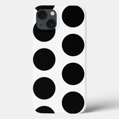 Big White and Black Polka Dots iPhone 13 Case