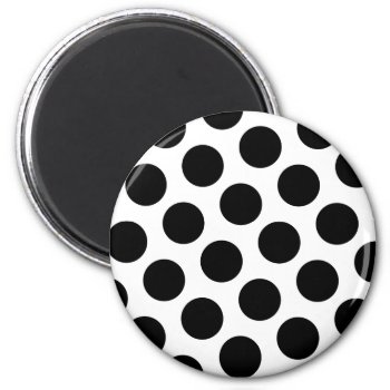 Big White And Black Polka Dots Magnet by designs4you at Zazzle