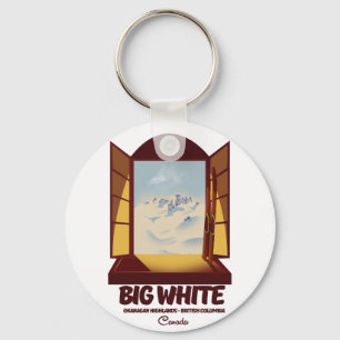 Big White British Columbia Canada ski poster Keychain