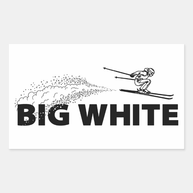 Big White British Columbia Ski Jumper Rectangular Sticker (Front)