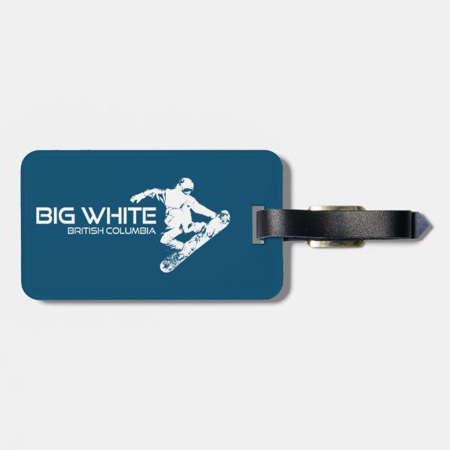 Big White British Columbia Snowboarder Luggage Tag (Back Horizontal)
