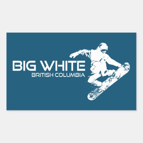 Big White British Columbia Snowboarder Rectangular Sticker