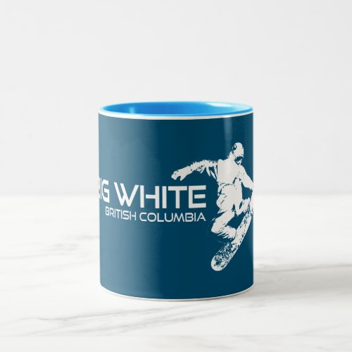 Big White British Columbia Snowboarder Two_Tone Coffee Mug