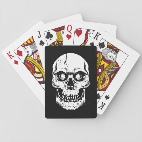 Big White Cool Skull Design Playing Cards
