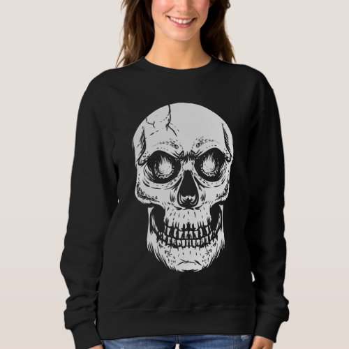 Big White Cool Skull Design Sweatshirt