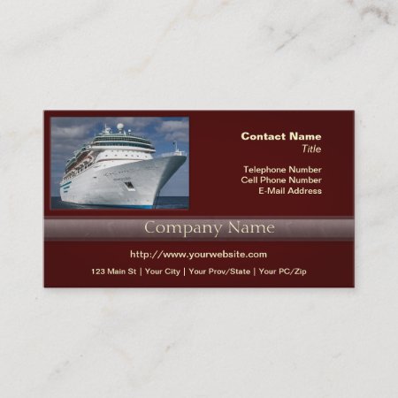 Big White Cruise Ship Business Card