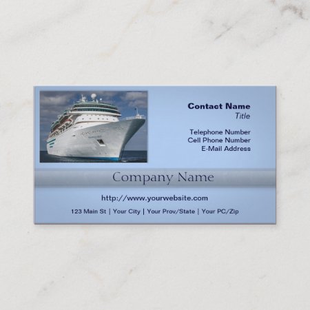 Big White Cruise Ship Business Card