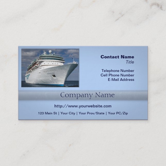 Big White Cruise Ship Business Card (Front)