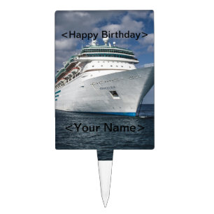 Big White Cruise Ship Cake Topper
