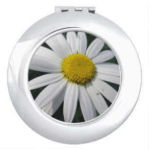 Big White Daisy Compact Mirror