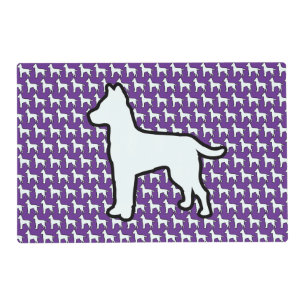 Big White Dog Purple     Placemat