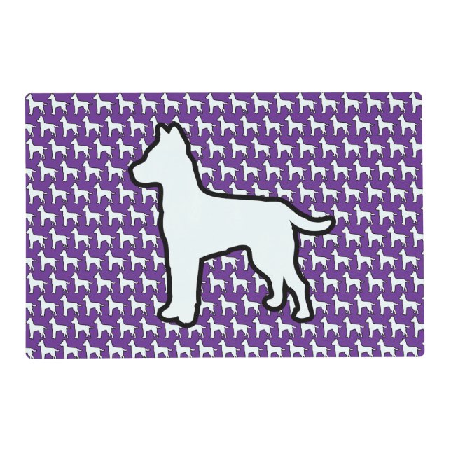 Big White Dog Purple     Placemat (Front)