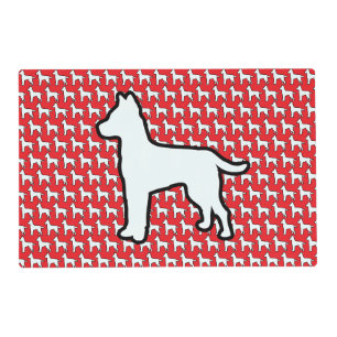 Big White Dog Red Placemat