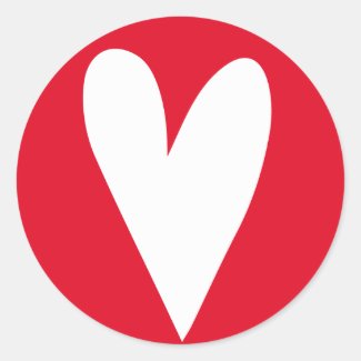 Big White Heart - Red