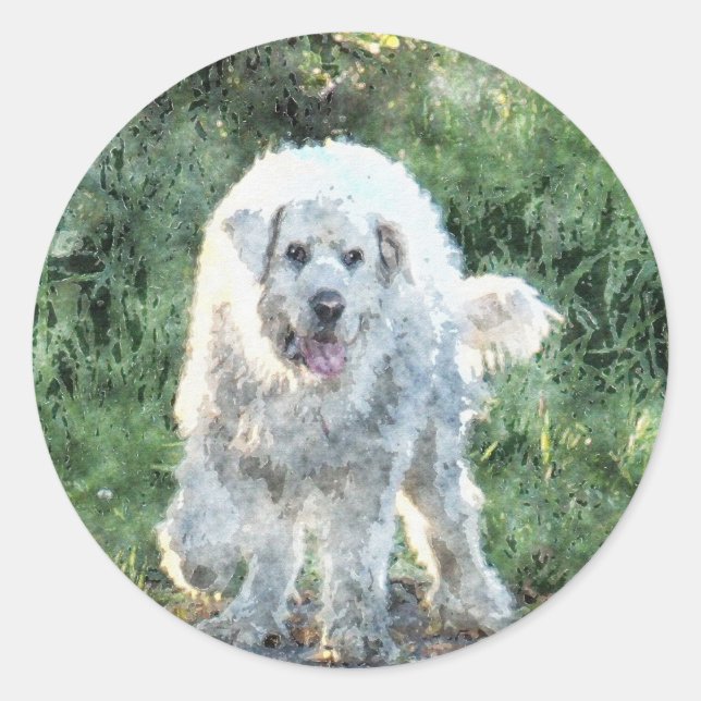 Big White Lovable Dog Pet-lover's Stickers (Front)