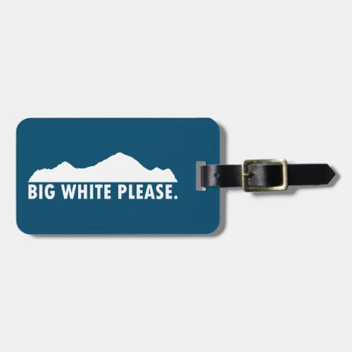 Big White Please Luggage Tag