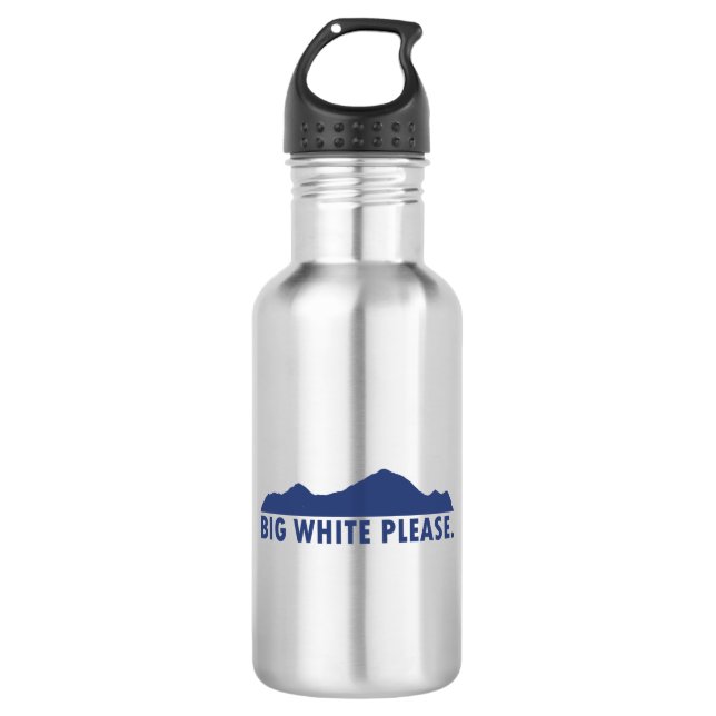 Big White Please Stainless Steel Water Bottle (Front)