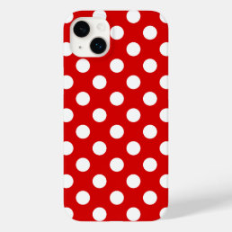 Big White Polka Dots On Beautiful Red  Case-Mate iPhone 14 Plus Case