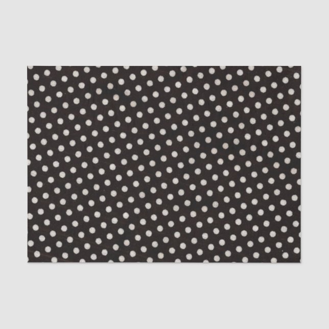 Big White Polka Dots on Black Tissue Paper (Front)
