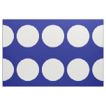 Big White Polka Dots on Blue Geometric Fabric