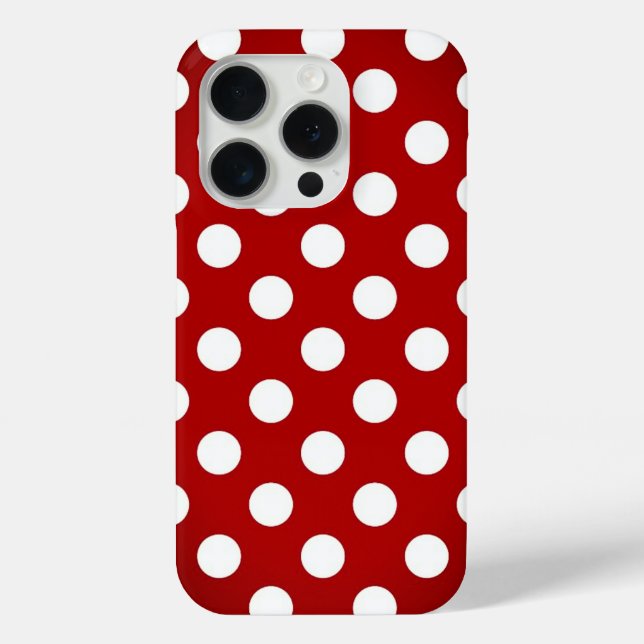 Big White Polka Dots On Lovely Red Case-Mate iPhone Case (Back)