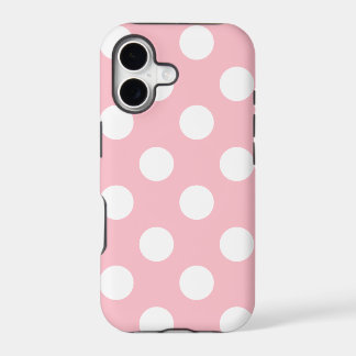 Big White Polka Dots on Pink iPhone 17 Case