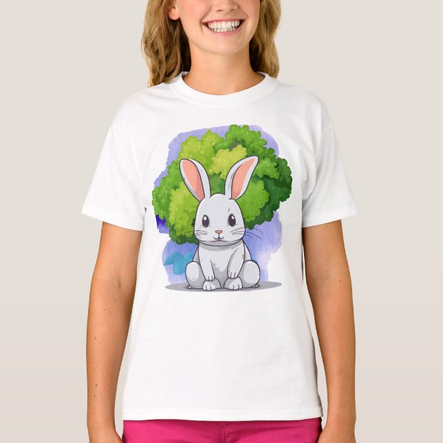 big white rabbit with tree T-Shirt (Front)