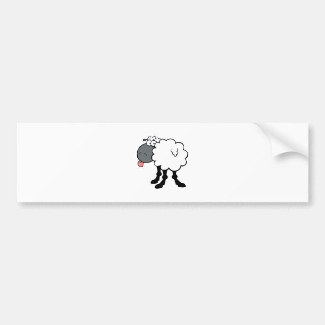 Big White Sheep Bumper Sticker (Front)