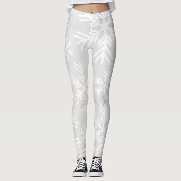 black and white snowflake leggings