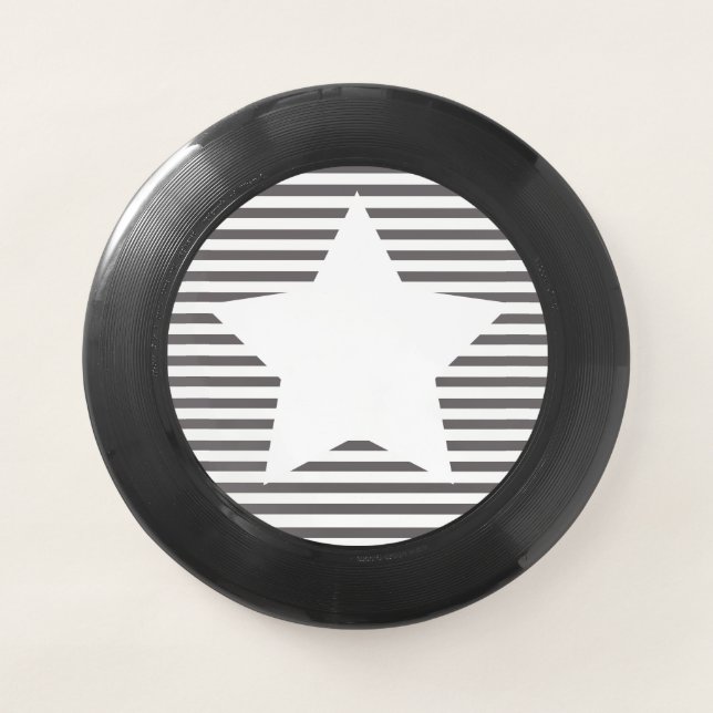 Big White Star & Grey Stripes Frisbee (Front)