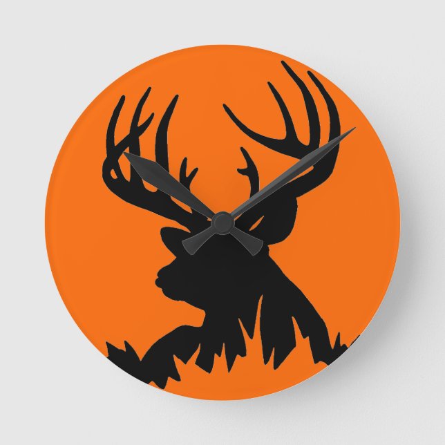 BIG WHITETAIL BUCK WALL CLOCK (Front)
