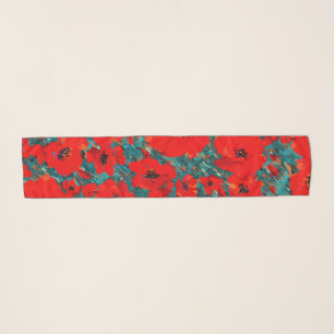 Big Wild Red Poppies Scarf