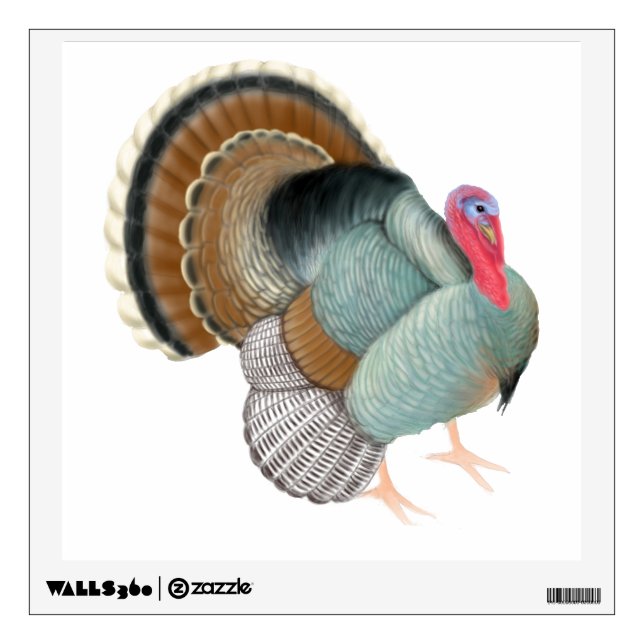 Big Wild Turkey Bird Wall Decal (Front)