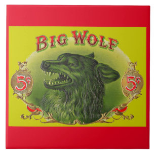 Big Wolf cigar label Ceramic Tile
