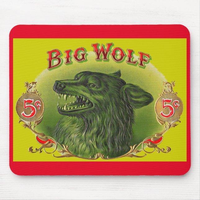 Big Wolf cigar label Mouse Pad (Front)