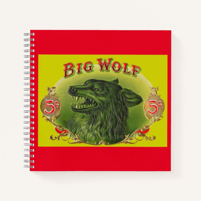 Big Wolf cigar label Notebook (Front)