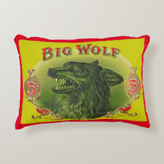 Big Wolf cigar label print Accent Pillow