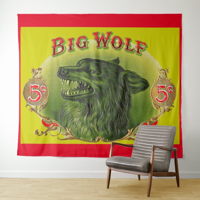 Big Wolf cigar label Tapestry (In Situ (Horizontal))