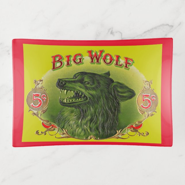 Big Wolf cigar label Trinket Tray (Front)