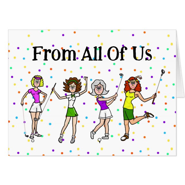 BIG Women Golfers Birthday Card From Everyone (Front Horizontal)