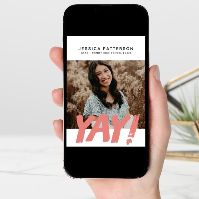 Big YAY Graduate Editable Graduation Announcement (Front Digital)